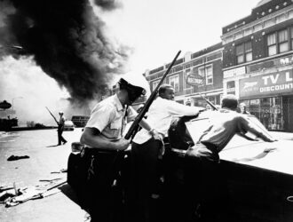 A historical moment capturing civil unrest, highlighting the intense emotions and conflicts that have shaped societies.